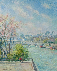 Le Louvre. Matin. Printemps [1902] by Camille Pissarro [1830–1903]